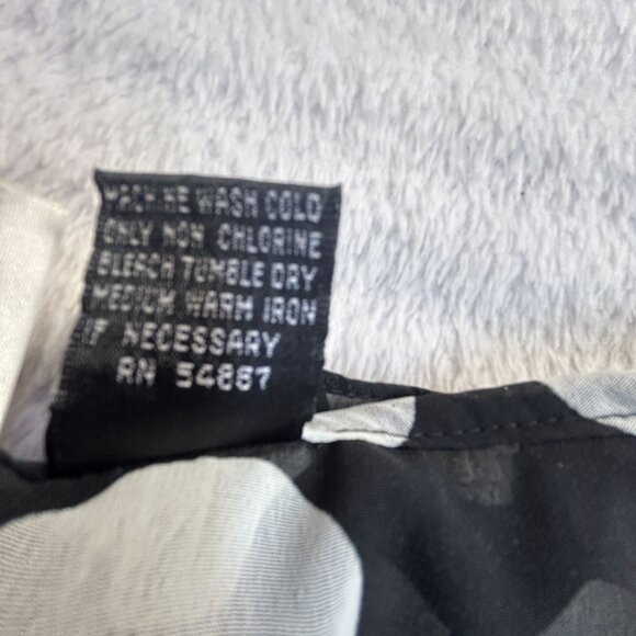 Paul Et Duffier Black White Polka Dot Sheer Button-Up Ruffle Collar Blouse Small - Picture 4 of 8